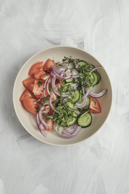 Cucumber Tomato Salad step 1
