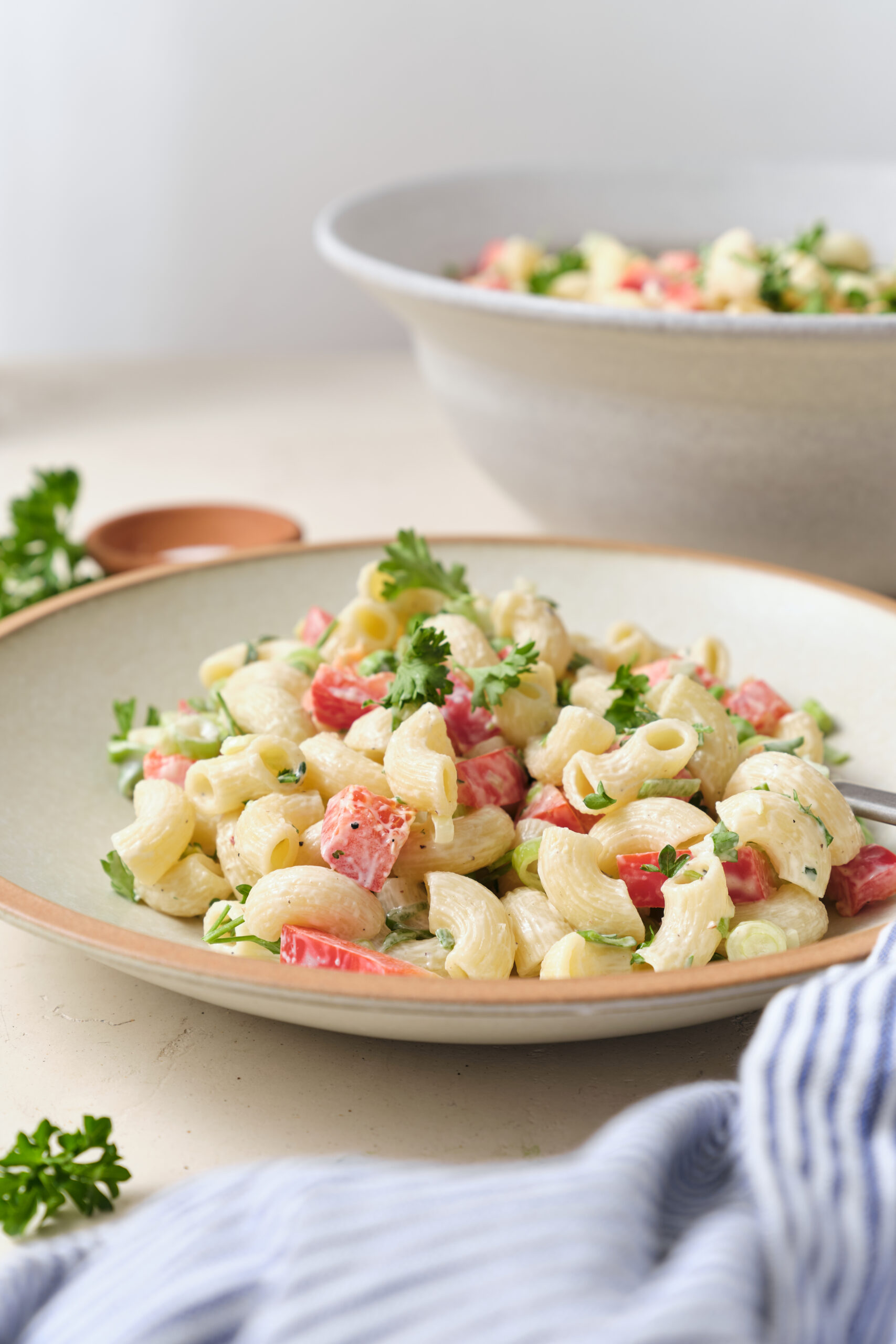 Macaroni Salad With Peas - pepperporch