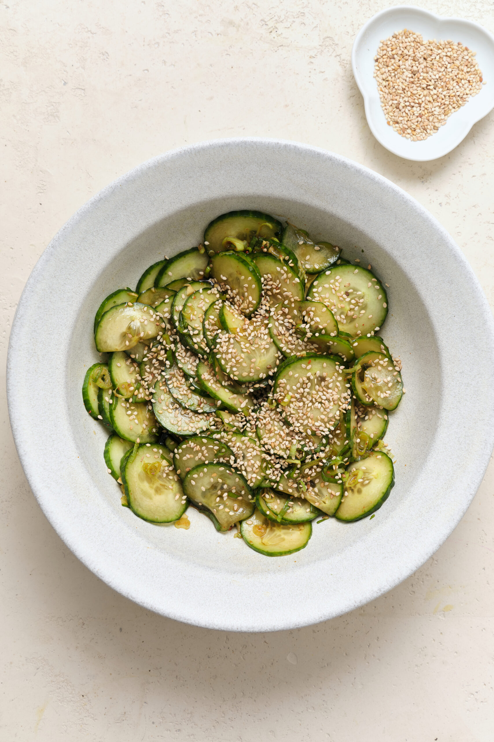 Viral TikTok Cucumber Salad picture from above